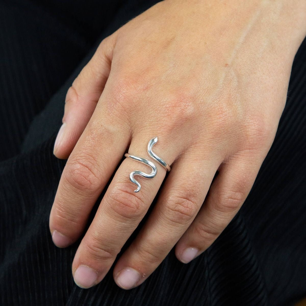 Sterling Silver Snake Ring 925 Hallmarked Size K - S British Made