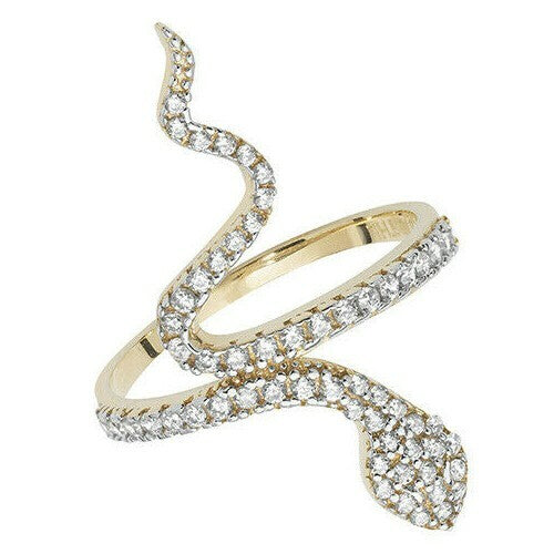 Gemstone Snake Ring 9ct Yellow Gold Hallmarked Sizes J - R British Made
