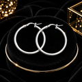 Plain Sterling Silver Hoop Earrings 925 Hallmarked 15mm - 60mm Diameter
