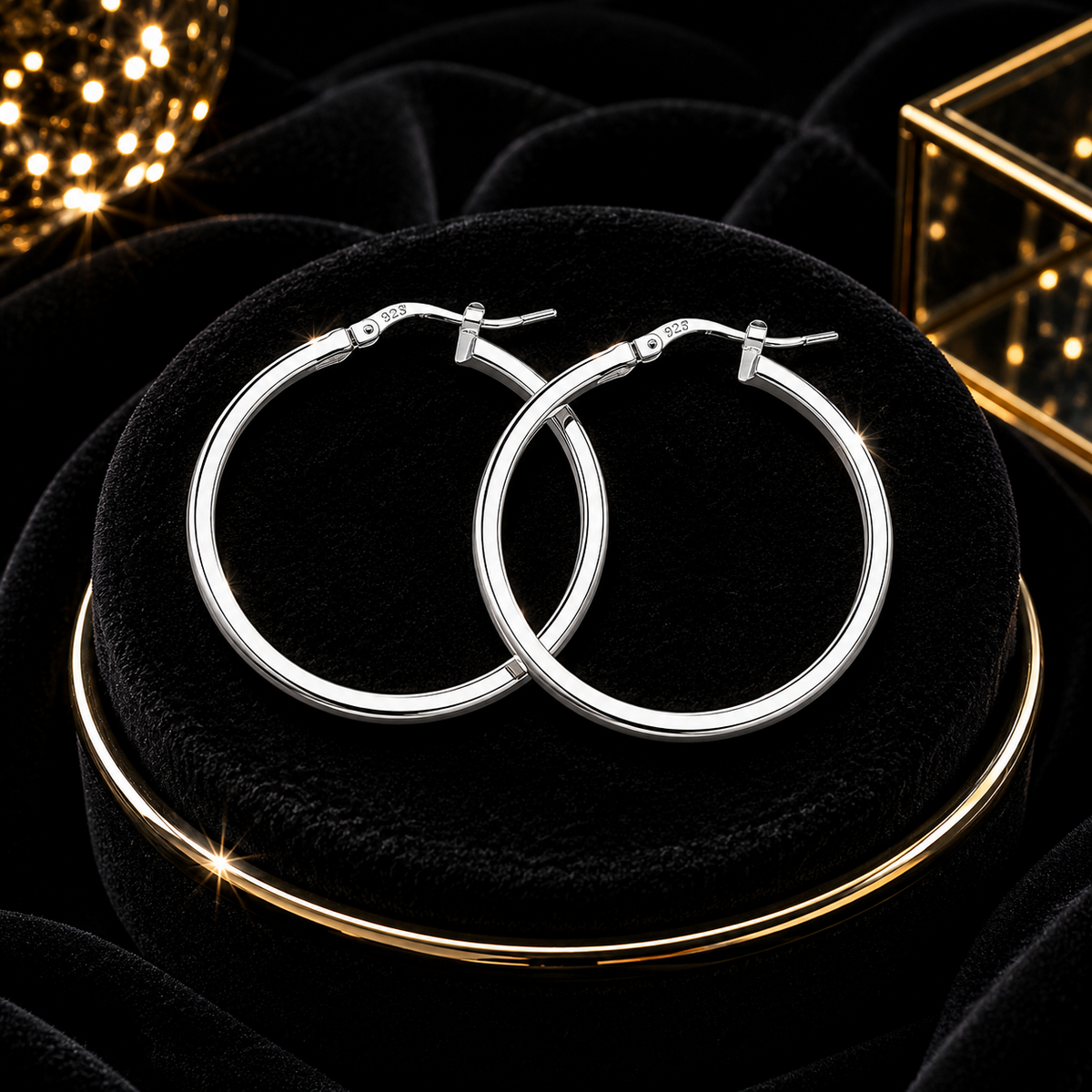 Plain Sterling Silver Hoop Earrings 925 Hallmarked 15mm - 60mm Diameter