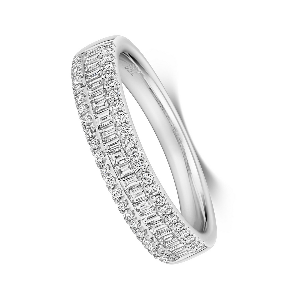 Natural Diamond Eternity Baguette Ring 18ct White Gold Hallmarked Sizes J - Q