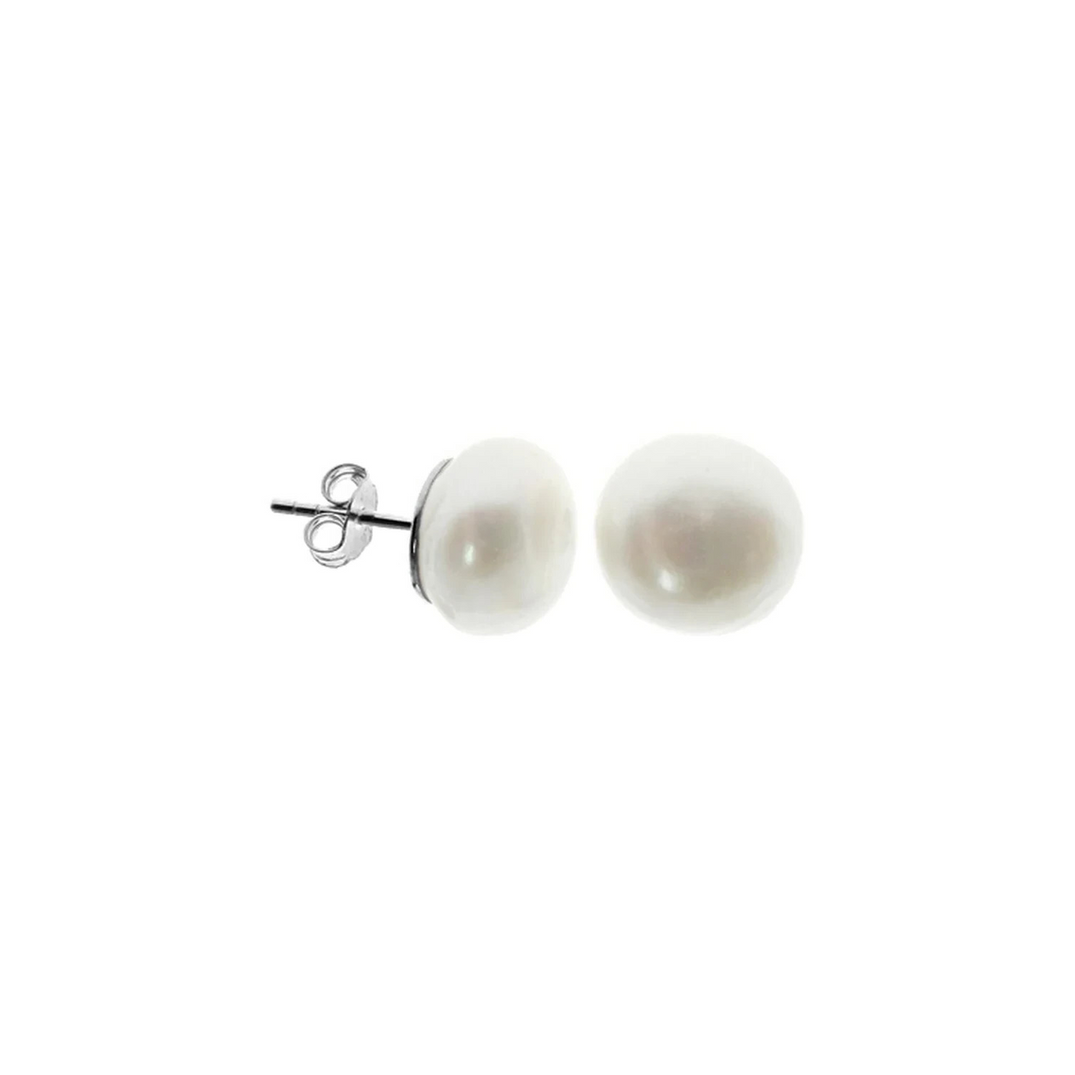 Natural Flush Pearl Stud Earrings Sterling Silver 925 Hallmarked Brand New