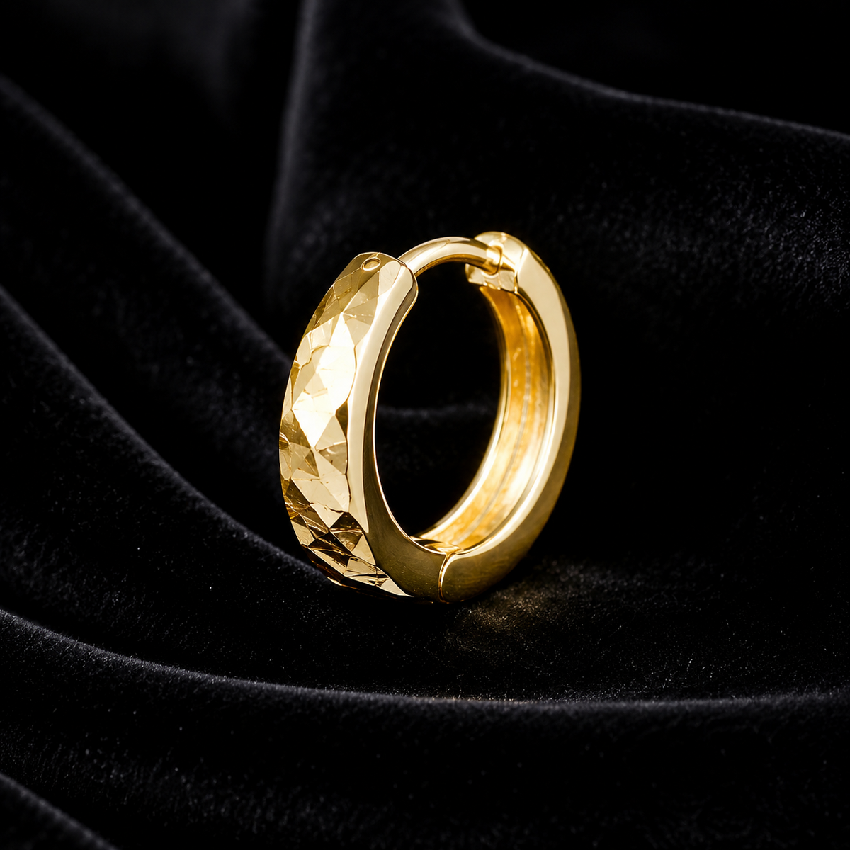 9ct Yellow Gold DC Hoop Earrings British Made 375 Hallmarked Brand New Boxed