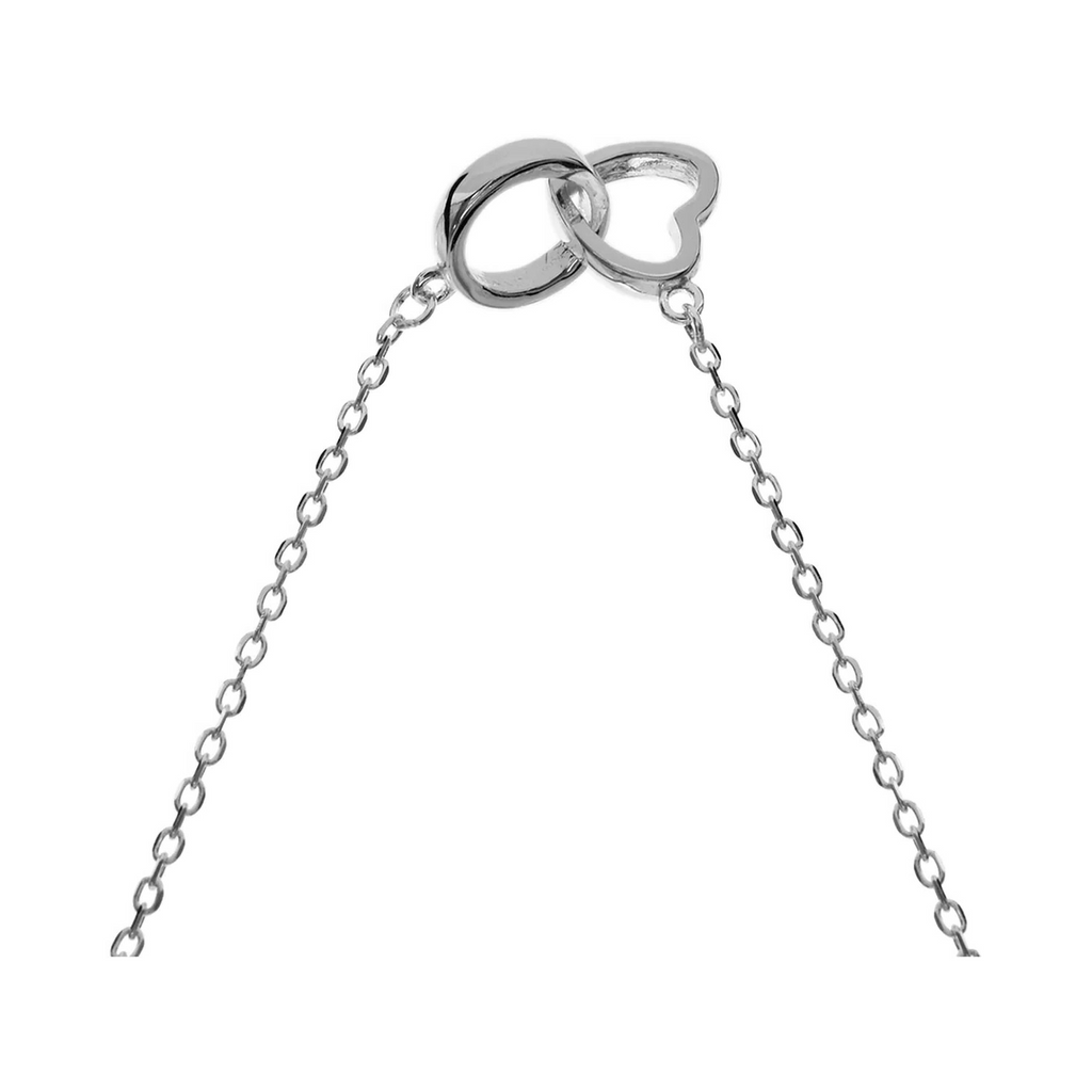 Eternal Heart Loop Necklace Solid Sterling Silver 925 Hallmarked British Made