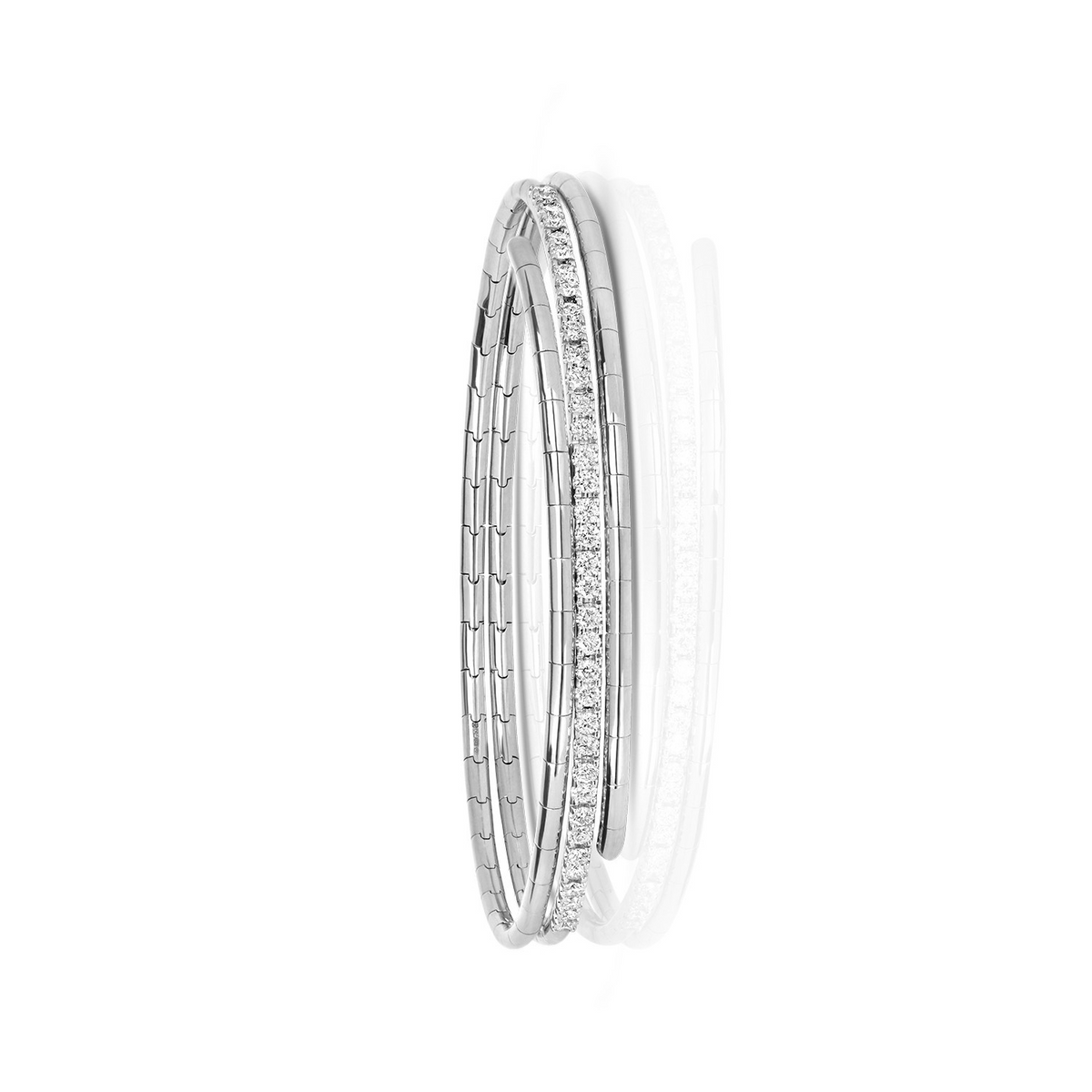 Wrap Natural Diamond 18ct White Gold Bangle 375 Hallmarked British Made