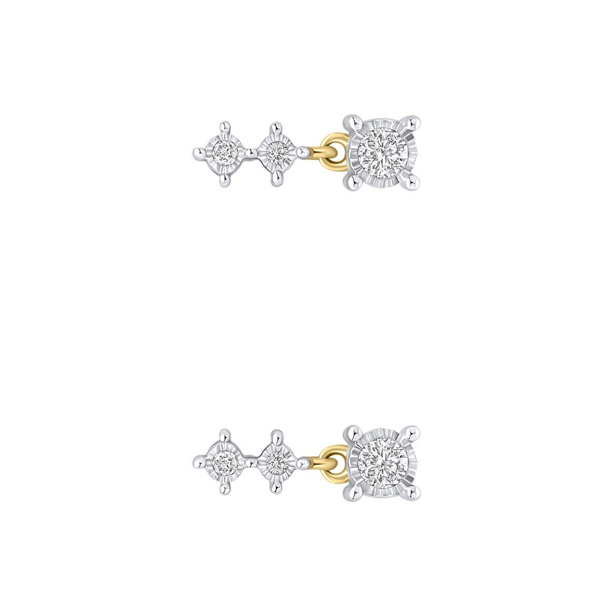 Natural Diamond Drop Earrings 9ct Yellow Gold 375 Hallmarked British Made