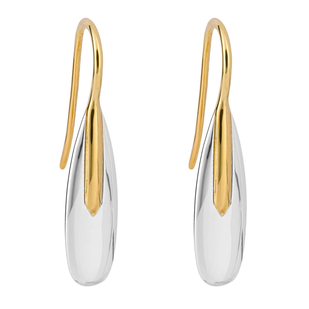 Elongated Pebble Drop Earrings 9ct Yellow Gold Plated Hallmarked Brand New Boxed