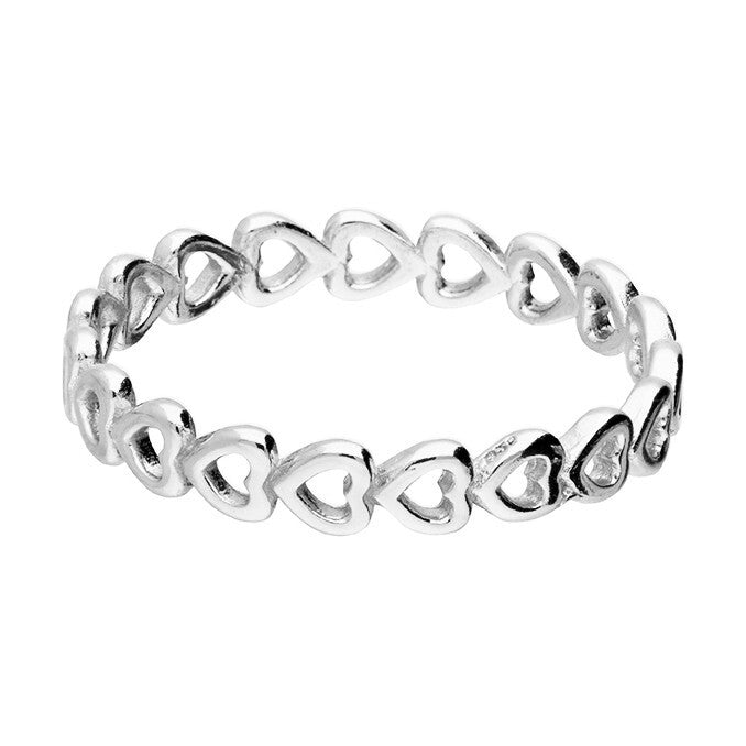 Open Heart Ring Sterling Silver 925 Hallmarked British Made Size J - R