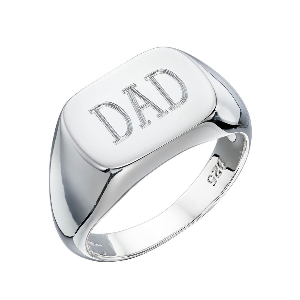 Sterling Silver Gents Ring Plain Signet Hallmarked Sizes Q - Z