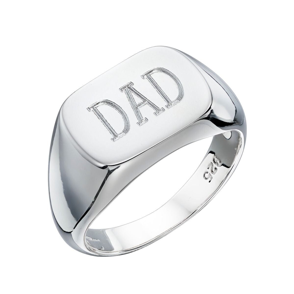 Sterling Silver Gents Ring Plain Signet Hallmarked Sizes Q - Z
