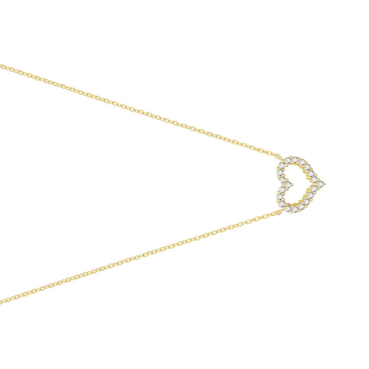 Ladies Statement Heart Necklace 9ct Yellow Gold 375 Hallmarked British Made