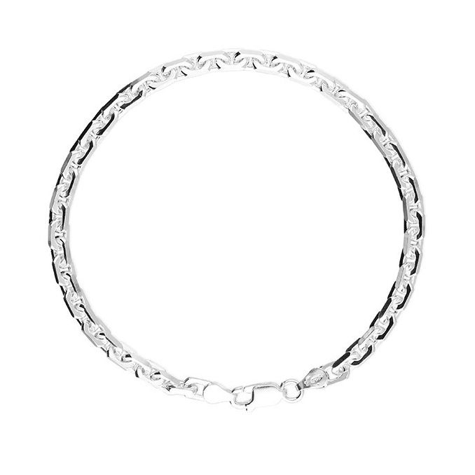 Gents Solid Sterling Silver Anchor Chain Bracelet British Made 925 Hallmarked