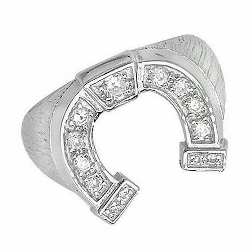 Men's Horse Shoe Ring Sterling Silver Engagement Gents 925 Hallmark Sizes Q-Z+2