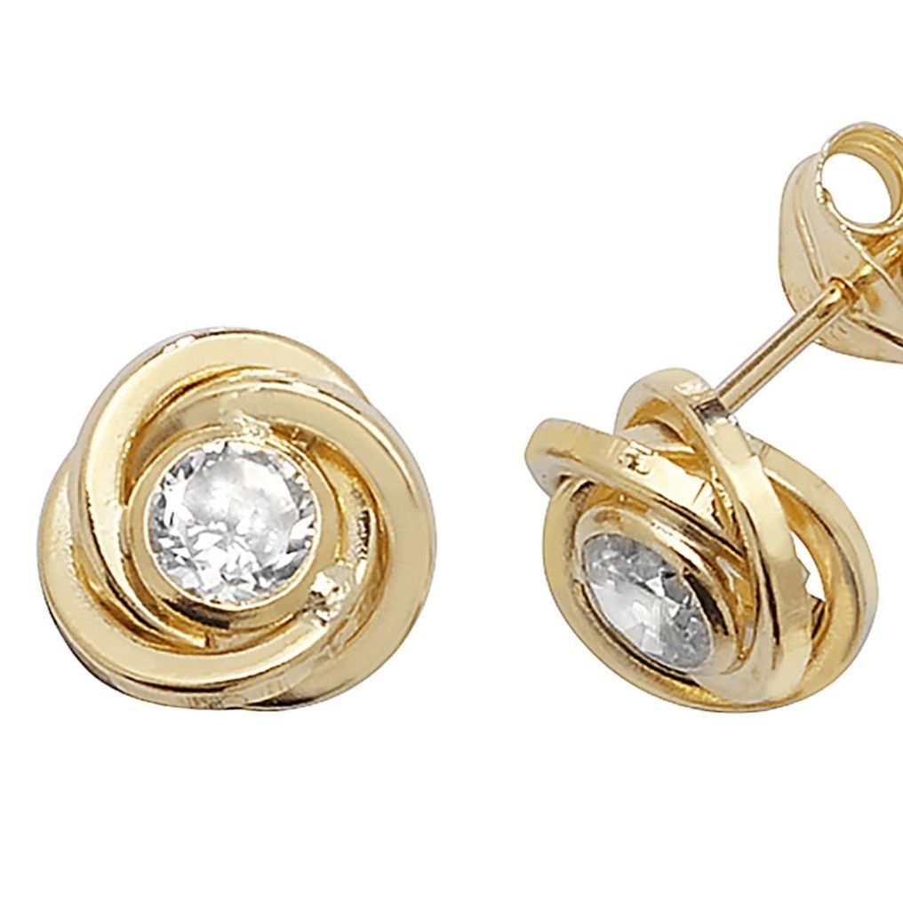 Flush Orbital Stud Earrings 9ct Yellow Gold 375 Hallmarked Brand New Boxed