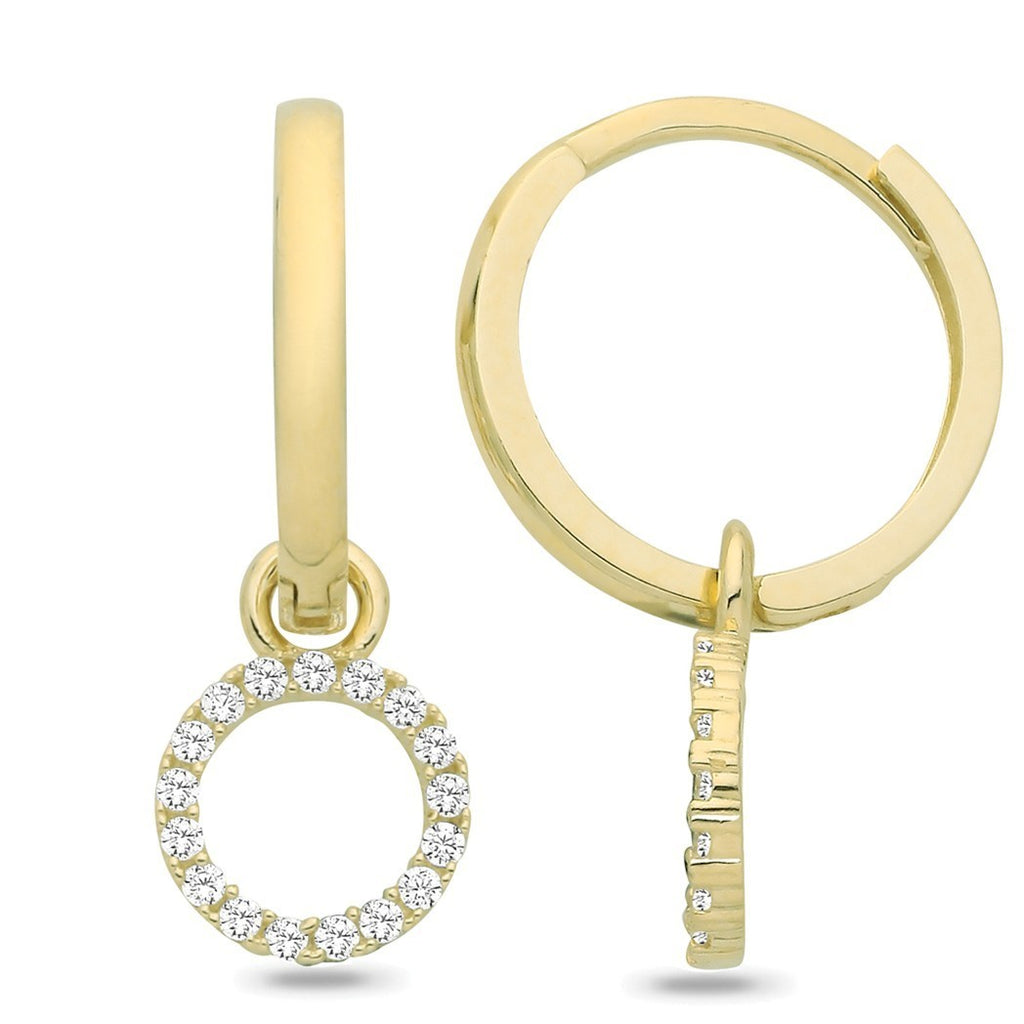 10mm Loop Hoop Drop Earrings 9ct Yellow Gold 375 Hallmarked Brand New