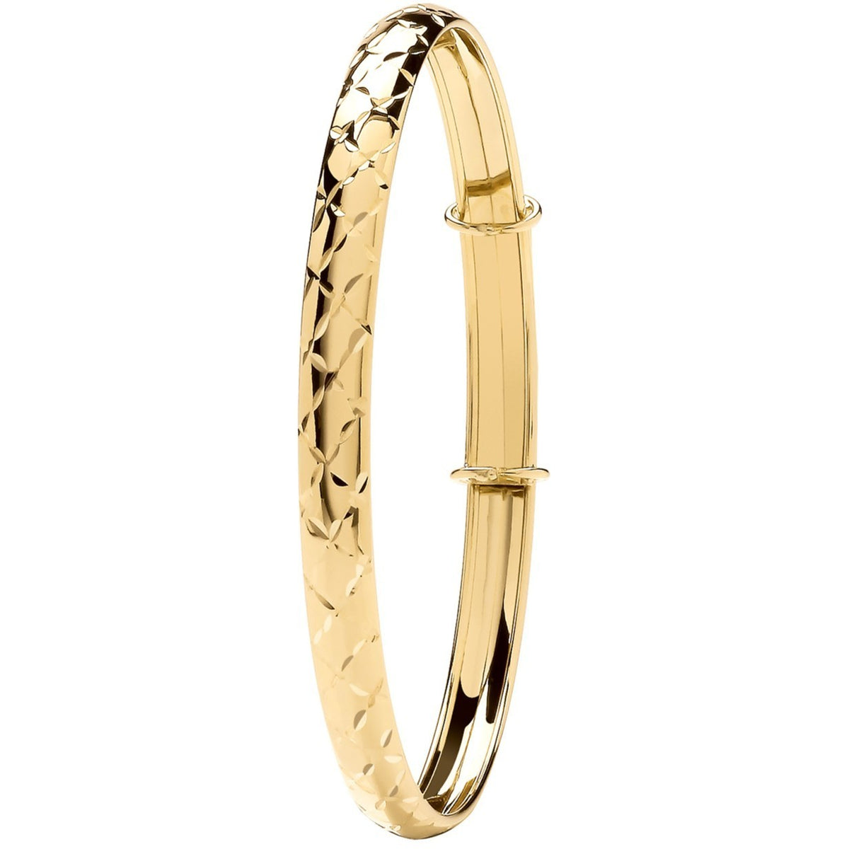9ct Yellow Gold DC Expandable Bangle 375 Hallmarked British Made Brand New