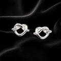 Pretzel Heart Stud Earrings Solid Sterling Silver 925 Hallmarked Brand New Boxed