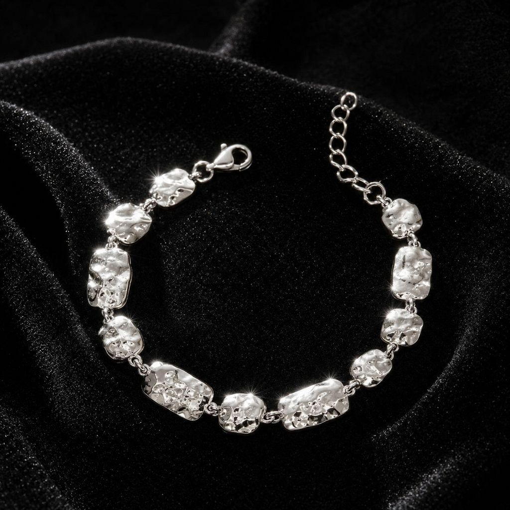 Hammered Multi Link Bracelet Sterling Silver 925 Hallmarked Brand New Boxed