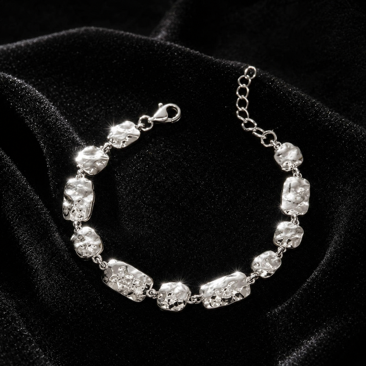 Hammered Multi Link Bracelet Sterling Silver 925 Hallmarked Brand New Boxed