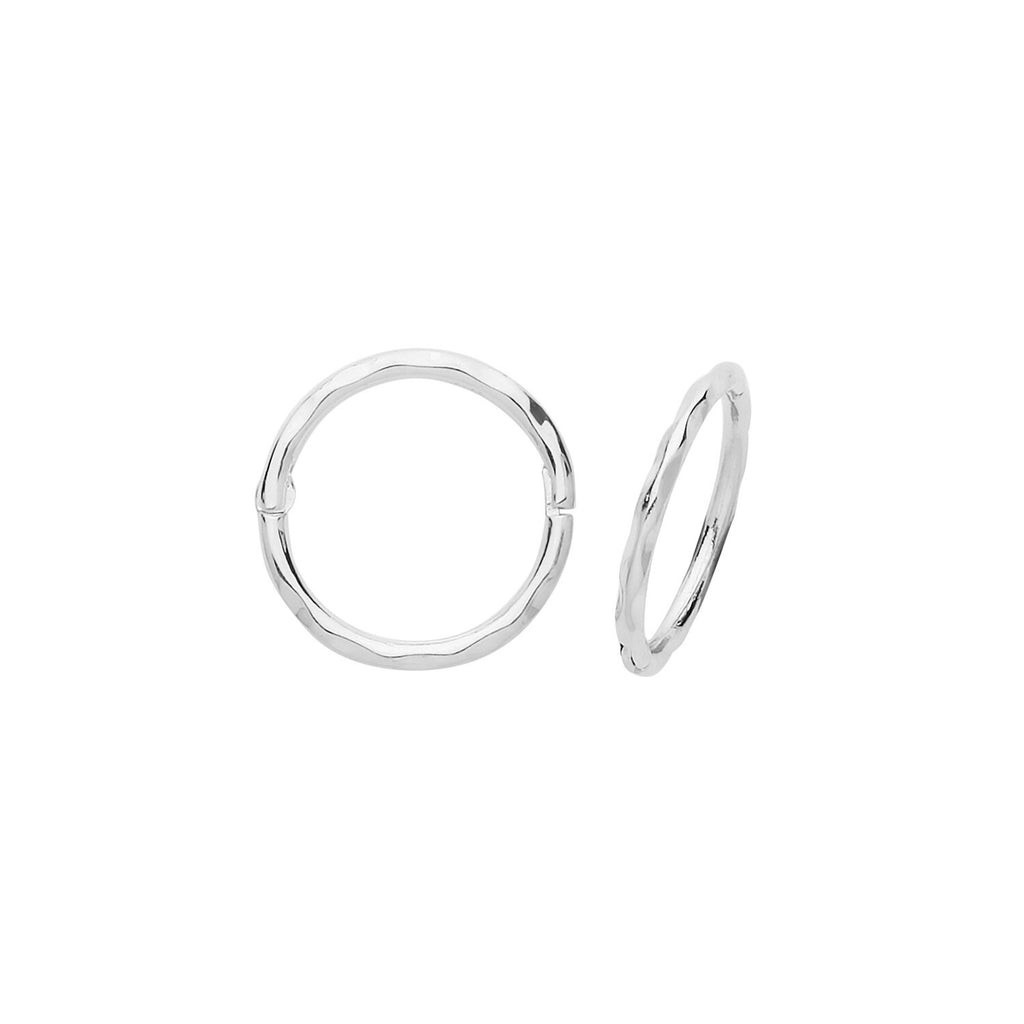 9ct White Gold 10mm Hoop Earrings British Made 375 Hallmarked Brand New Boxed
