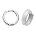 9ct White Gold Plain Hoop Earrings British Made 375 Hallmarked Brand New Boxed