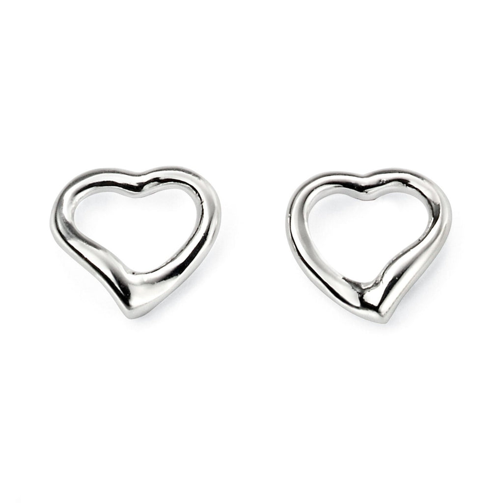 Small Open Heart Earrings Solid Sterling Silver 925 Hallmarked Brand New Boxed