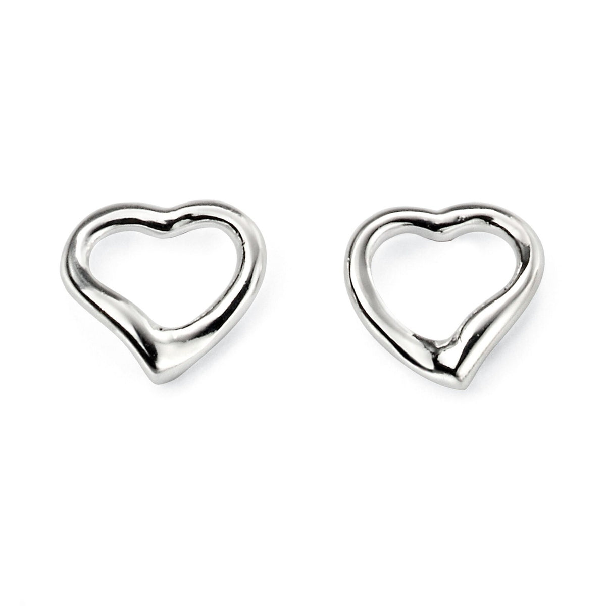 Small Open Heart Earrings Solid Sterling Silver 925 Hallmarked Brand New Boxed