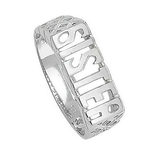 Sister Ring Sterling Silver Basket Sides 925 Hallmarked British Made Sizes L - U