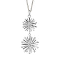 Flush Double Floral Drop Pendant Sterling Silver 925 Hallmark All Chain Lengths