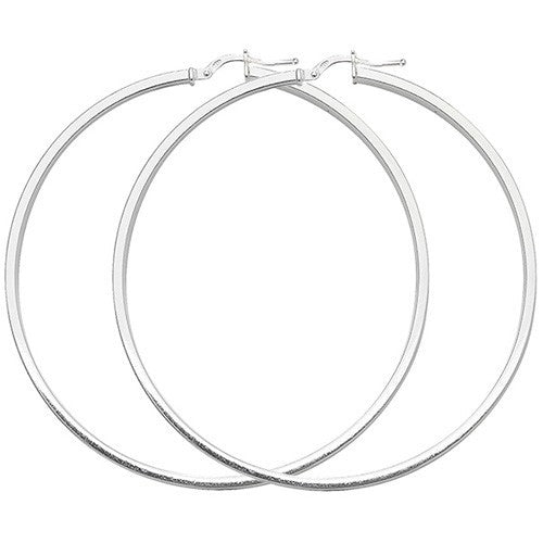Plain Sterling Silver Hoop Earrings 925 Hallmarked 15mm - 60mm Diameter