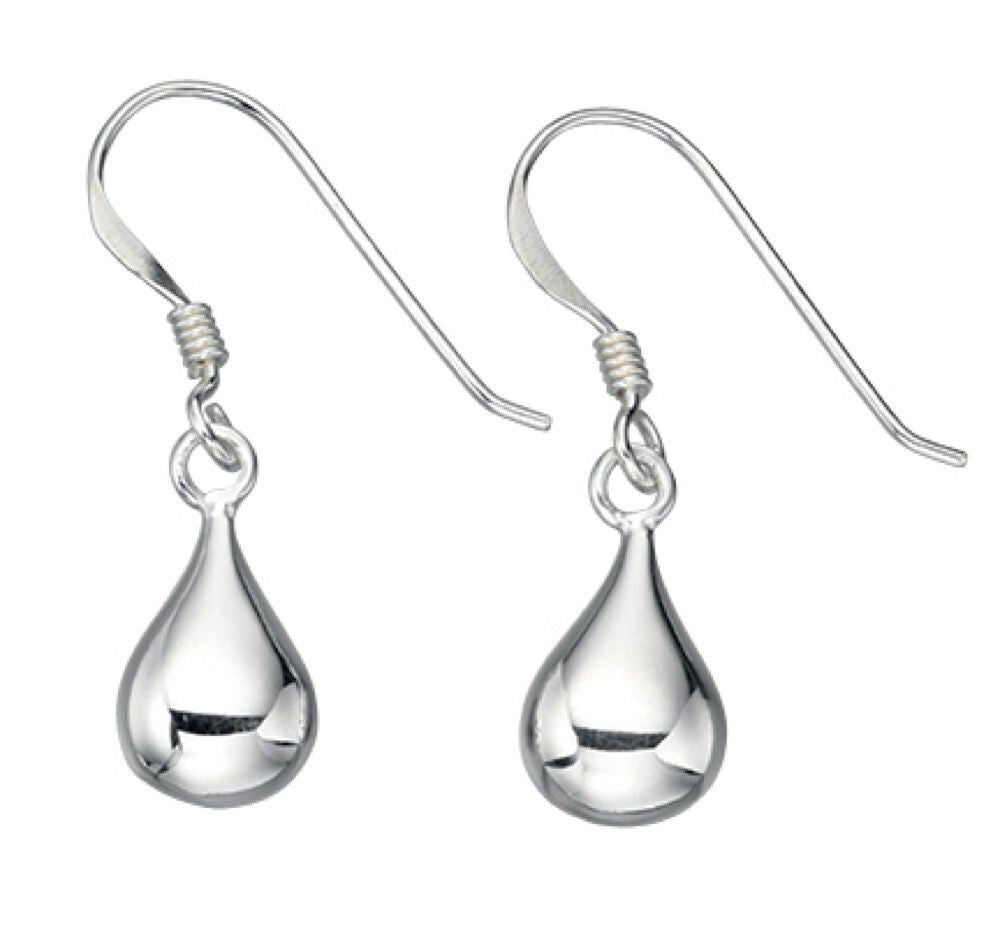 Teardrop Hook Earrings Sterling Silver 925 Hallmarked Brand New Boxed