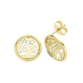 Tree Of Life Stud Earrings 9ct Yellow Gold 375 Hallmarked Brand New Boxed