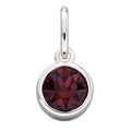 Crystal Birthstone Pendant Sterling Silver 925 Hallmark British Made All Months