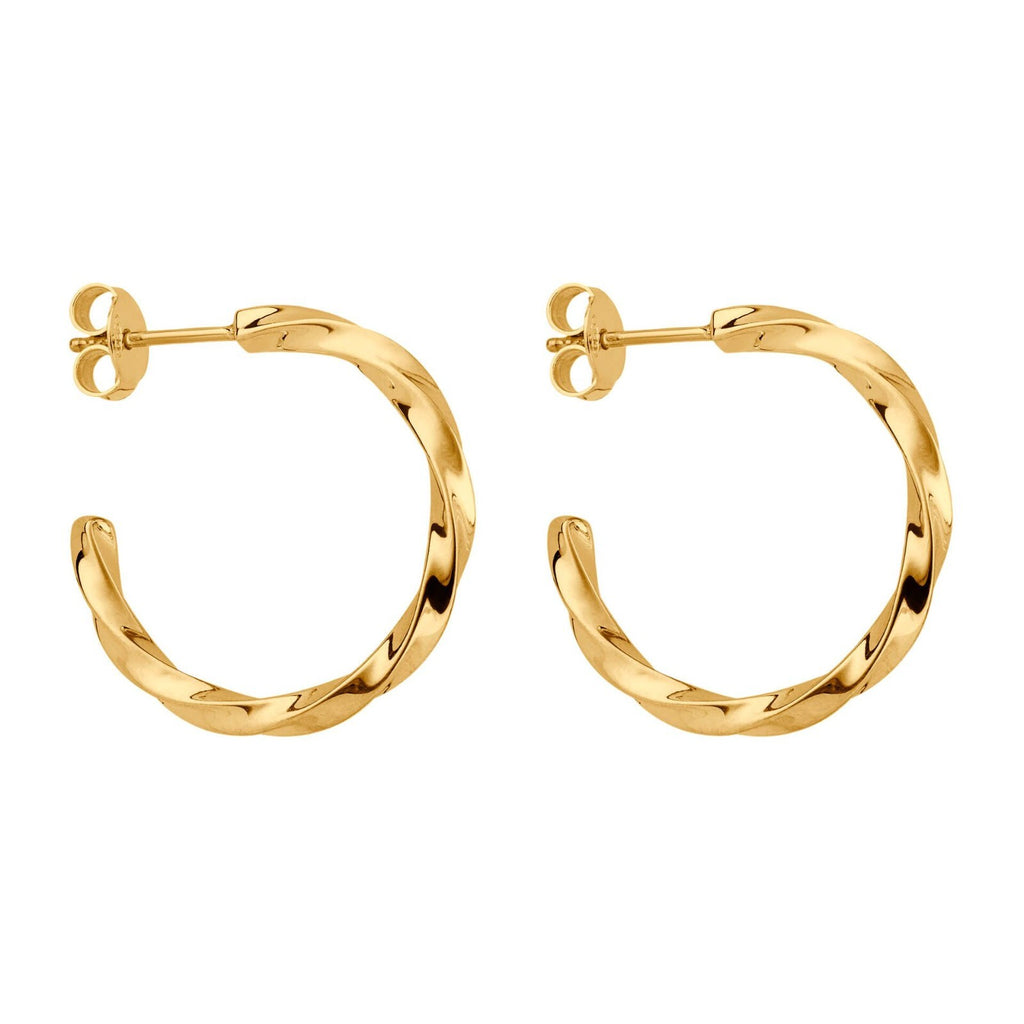 Twisted 3/4 Hoop Earrings 9ct Yellow Gold Hallmarked Brand New Boxed