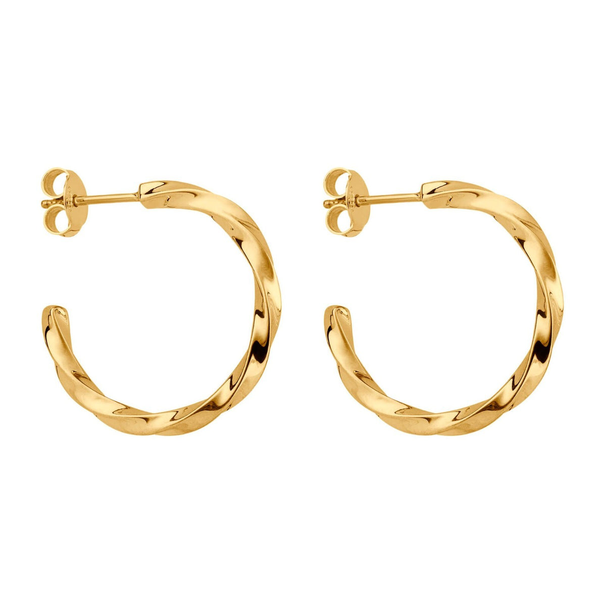 Twisted 3/4 Hoop Earrings 9ct Yellow Gold Hallmarked Brand New Boxed