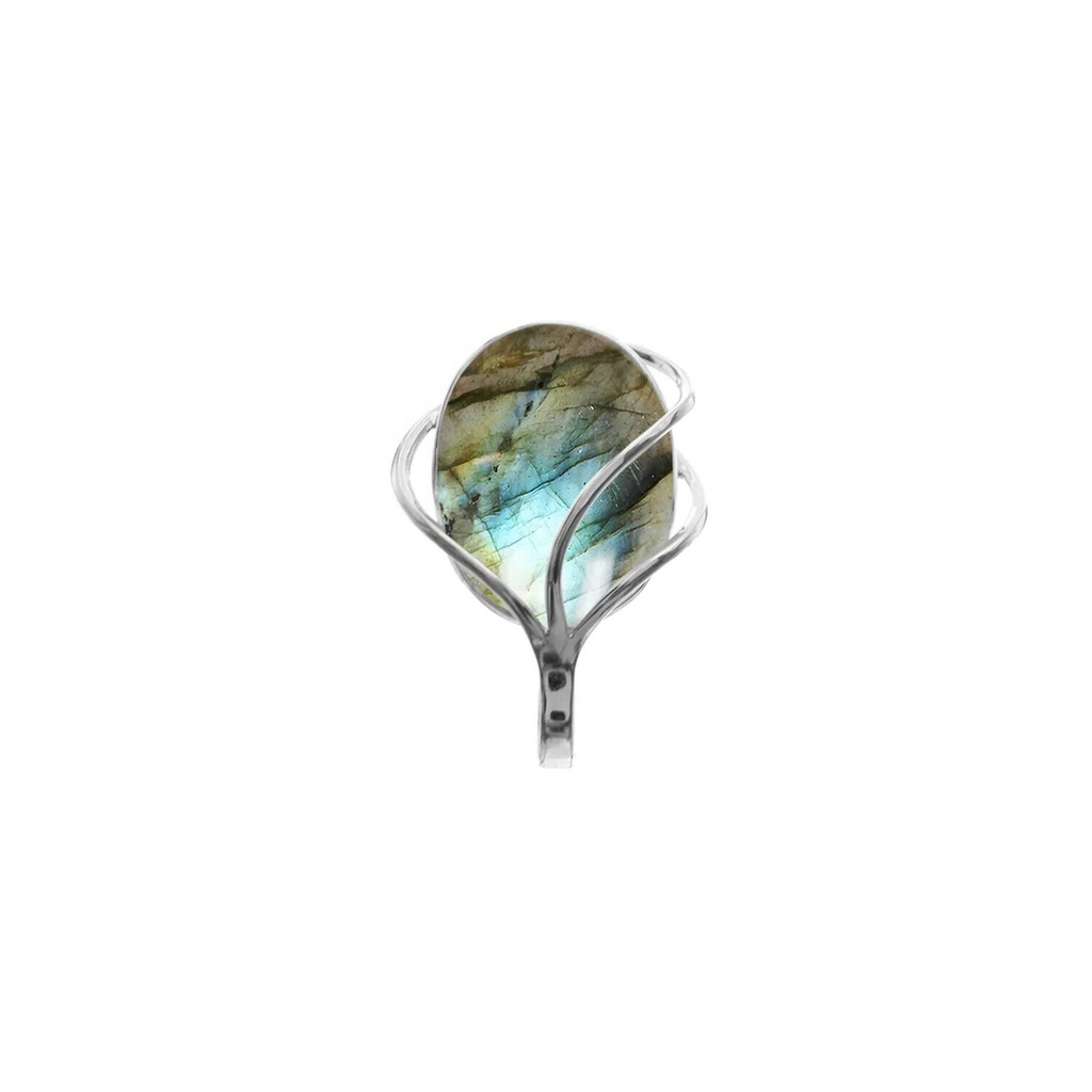 Triple Overlay Labradorite Pendant Sterling Silver Hallmarked All Chain Lengths