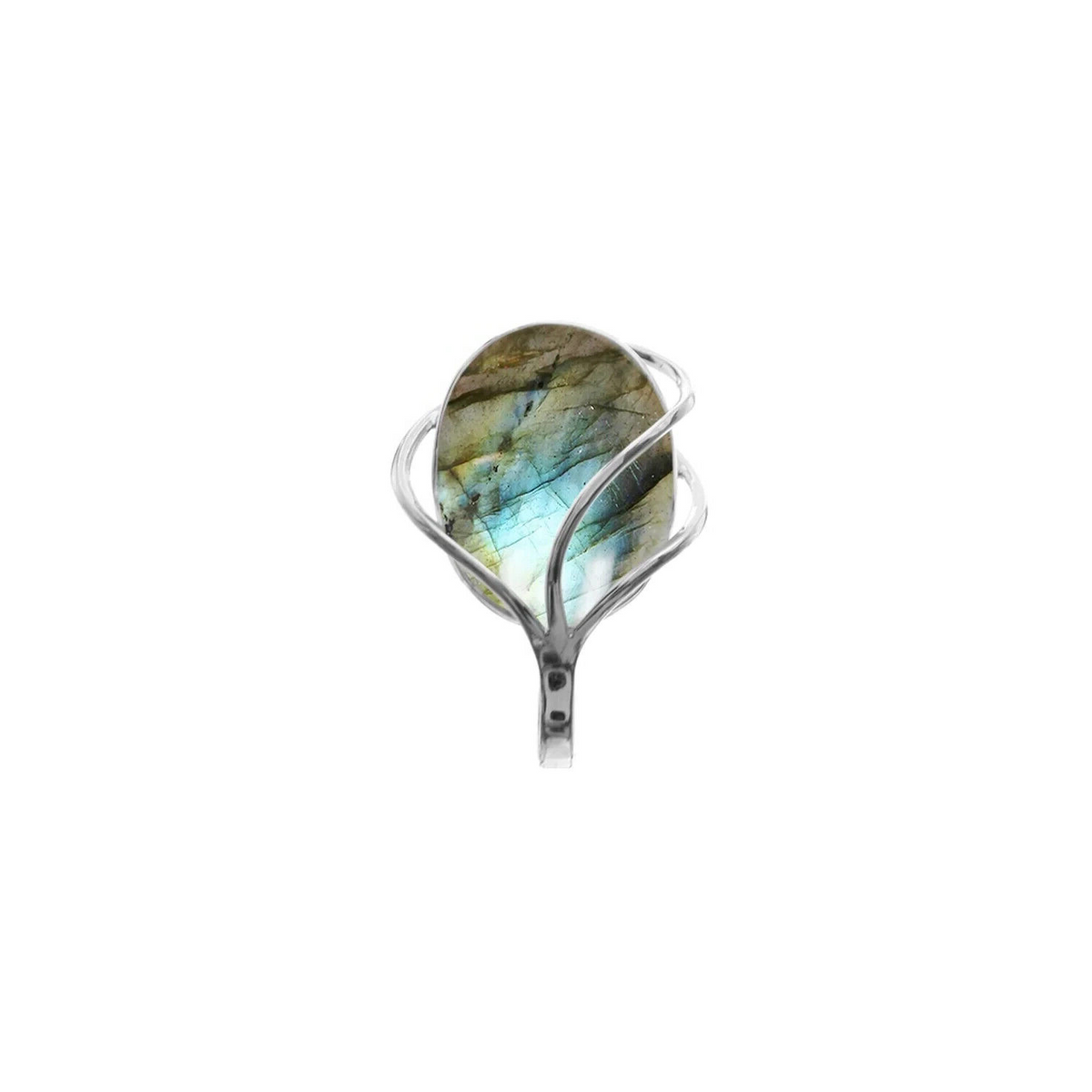Triple Overlay Labradorite Pendant Sterling Silver Hallmarked All Chain Lengths