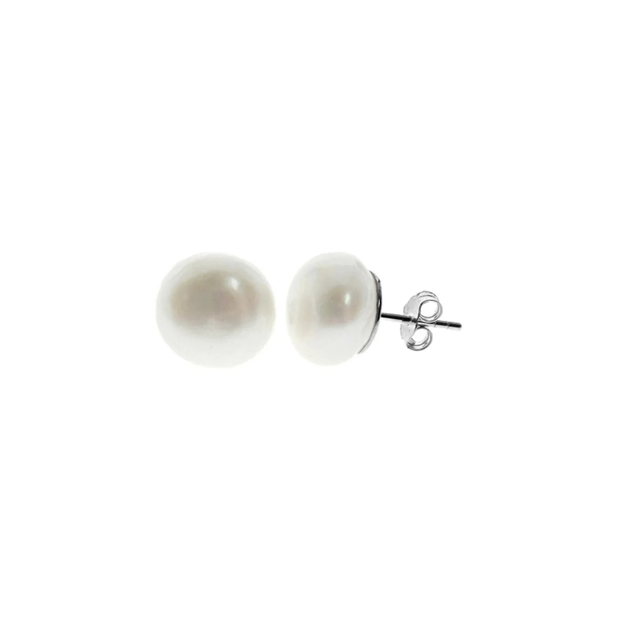 Natural Flush Pearl Stud Earrings Sterling Silver 925 Hallmarked Brand New