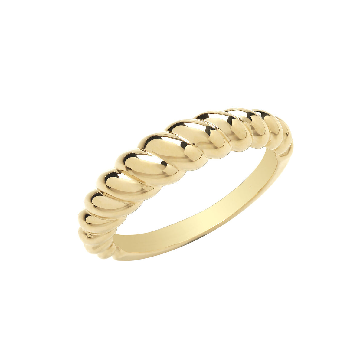 Gold Twist Ring 9ct Yellow Gold Hallmarked Sizes L - S British Made