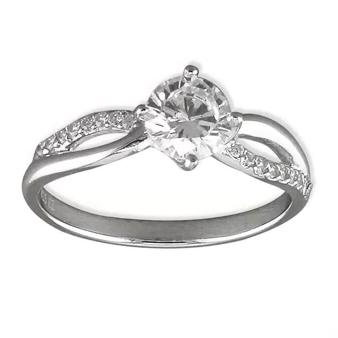 Solitaire Shoulders Ring Sterling Silver 925 Hallmarked British Made Size J - R