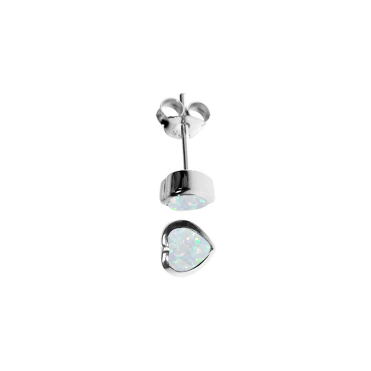 6mm Natural Heart Opal Earrings Sterling Silver 925 Hallmarked Brand New