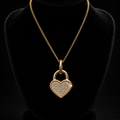 Heart Padlock Diamond Pendant 9ct Yellow Gold 375 Hallmarked British Made