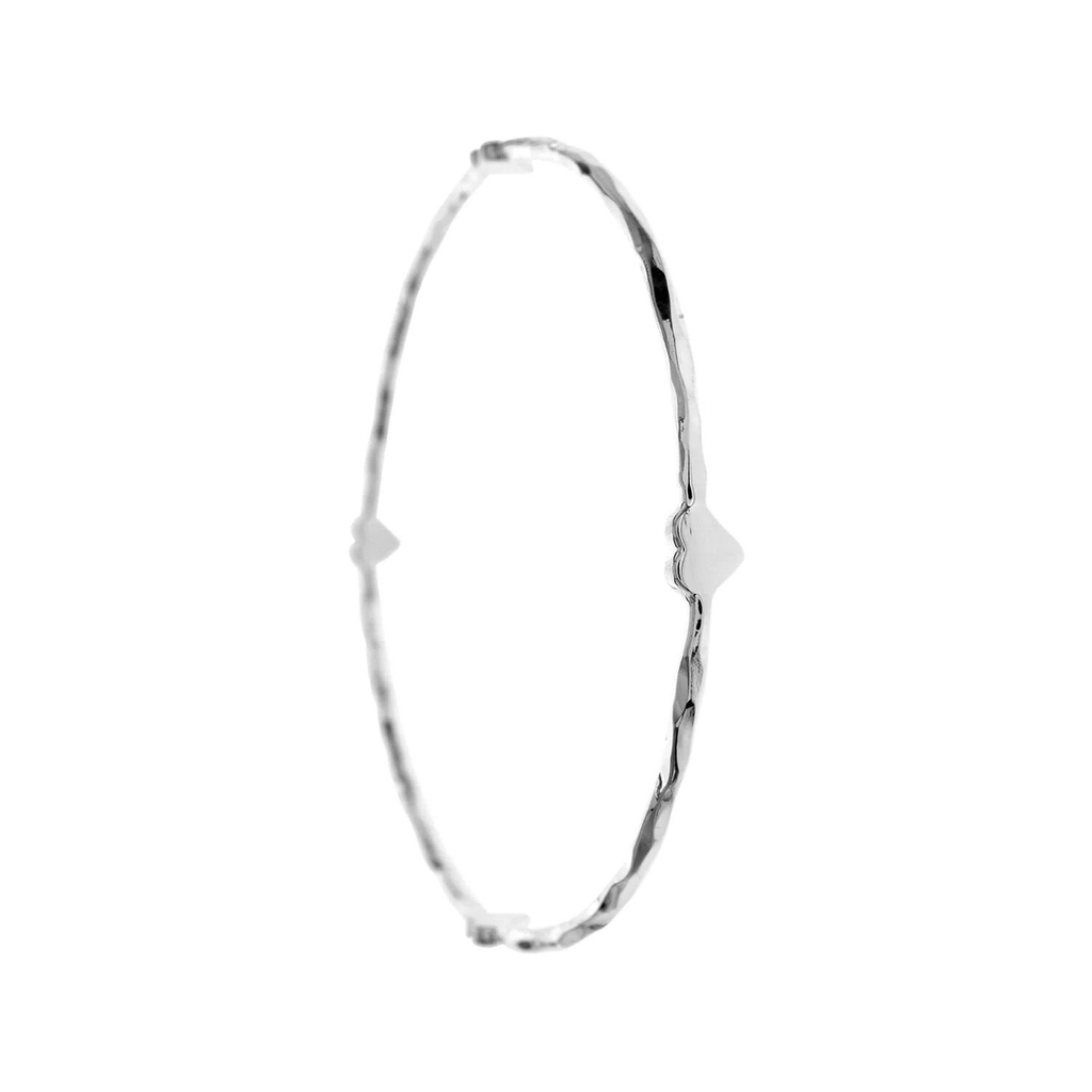 Sterling Silver Hammered Heart Bangle British Made 925 Hallmark Brand New Boxed