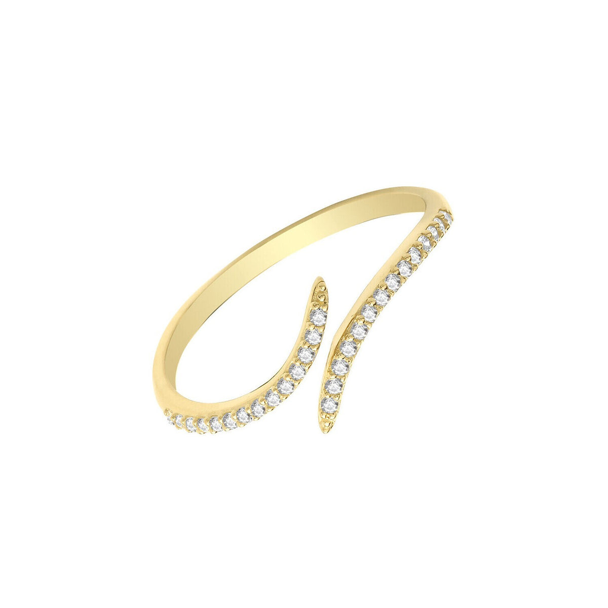 9ct Yelllow Gold 28 Stone Wrap Ring Hallmarked Sizes J - S British Made