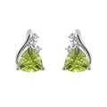 Trillion Peridot And Topaz Earrings 9ct White Gold 375 Hallmarked British Made