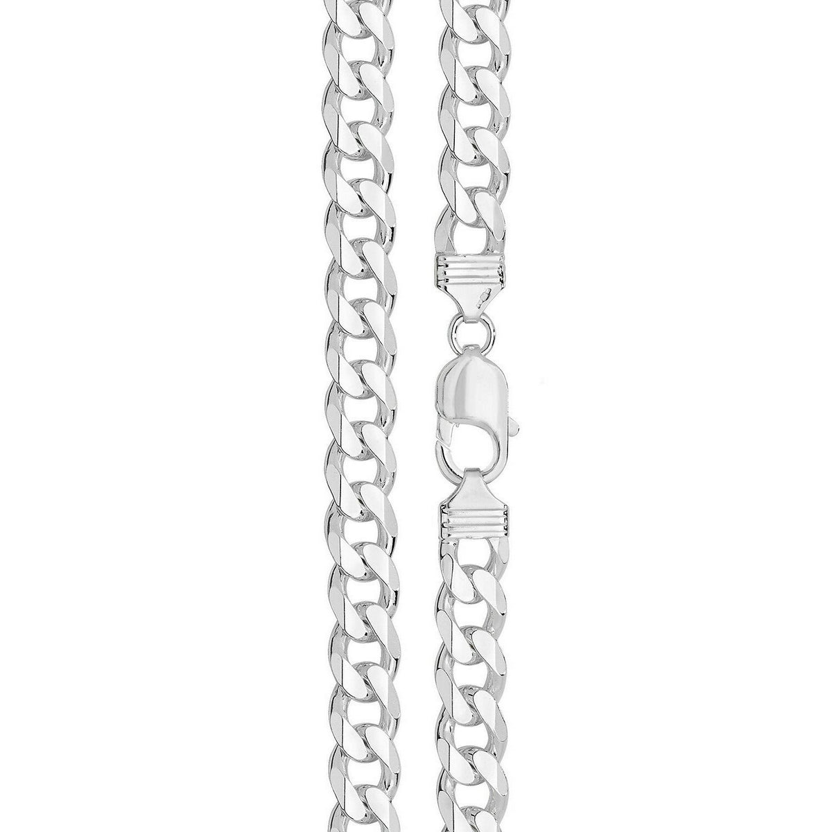 Men's Sterling Silver Bracelet Curb Link British Made 925 Hallmark 8" Weight 31g