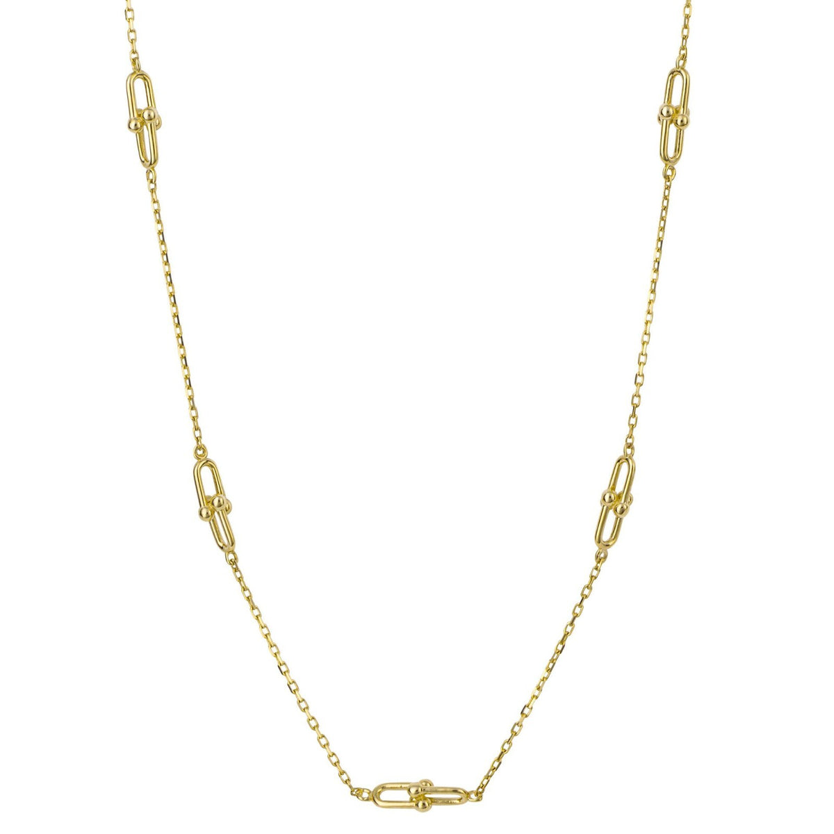 U Shape Link Chain Necklace 9ct Yellow Gold 375 Hallmark British Made Brand New