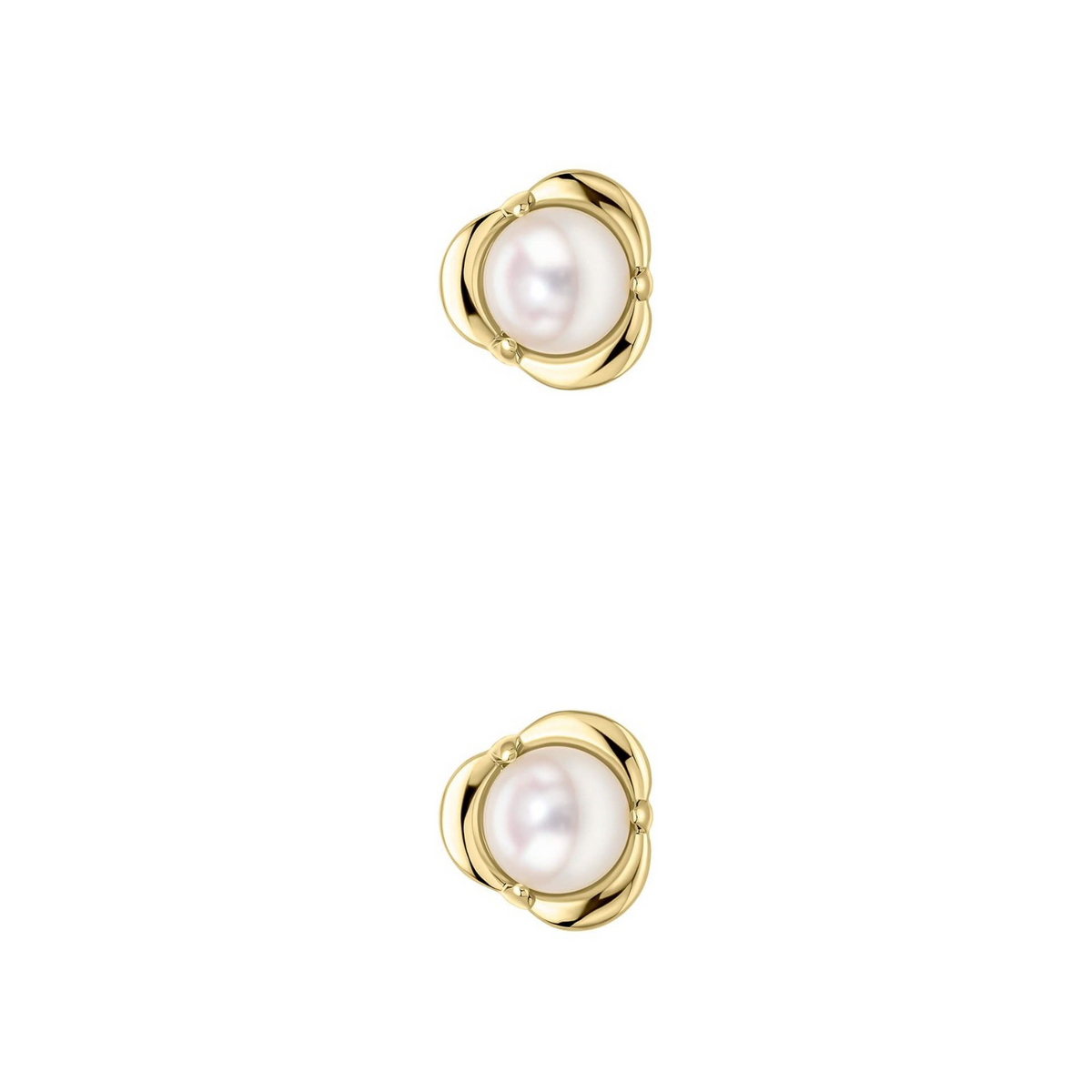 Natural Pearl Statement Stud Earrings 9ct Yellow Gold 375 Hallmark British Made