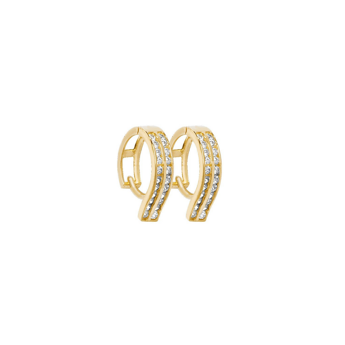 Mens 22 Stone Huggie Hoop Earring 9ct Yellow Gold 375 Hallmarked Brand New Boxed