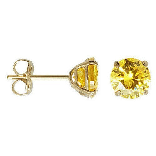 Yellow Gold Citrine Earrings Solitaire Natural Stone 375 9 Carat New Boxed